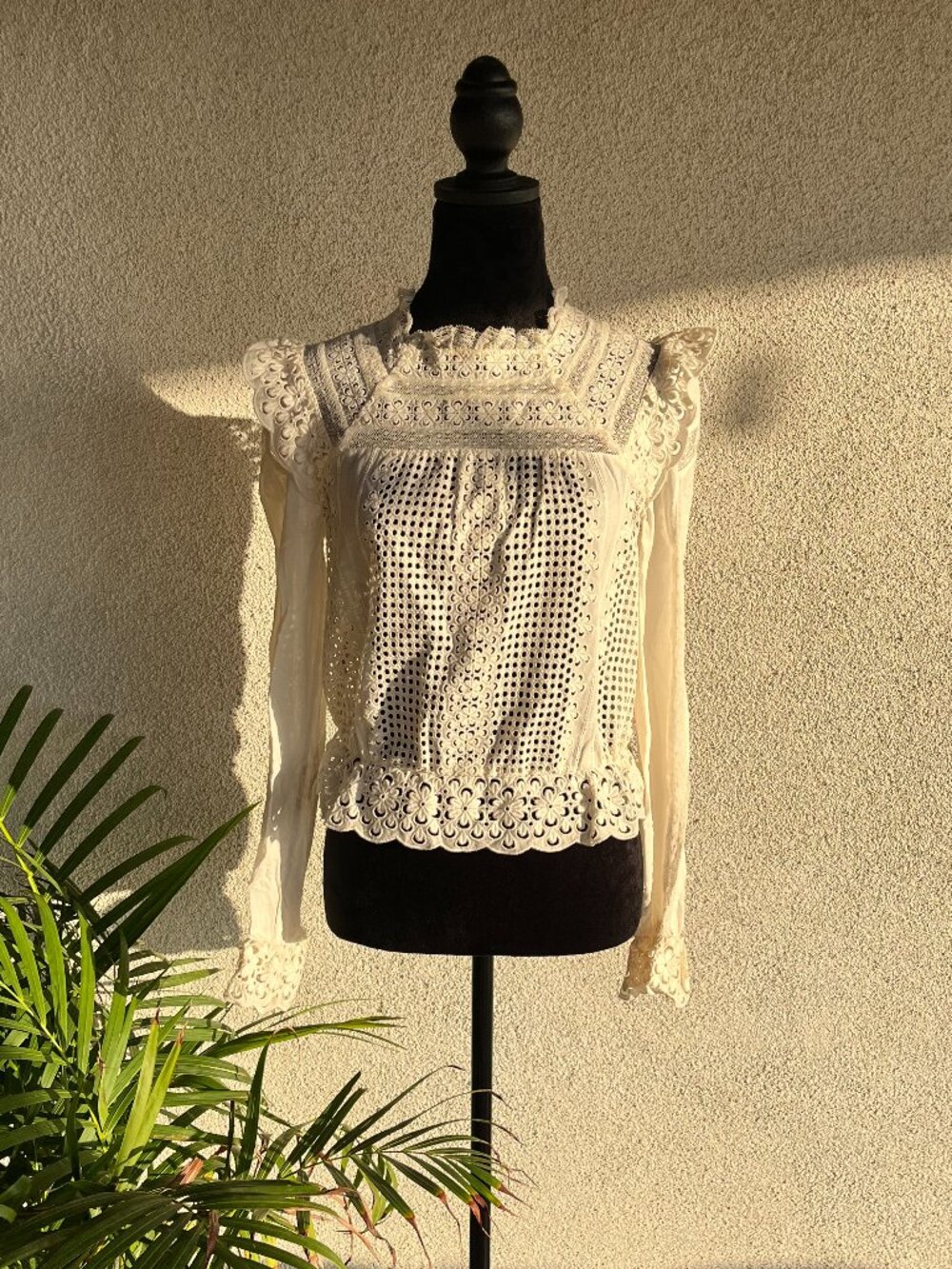 Lacey light cream top